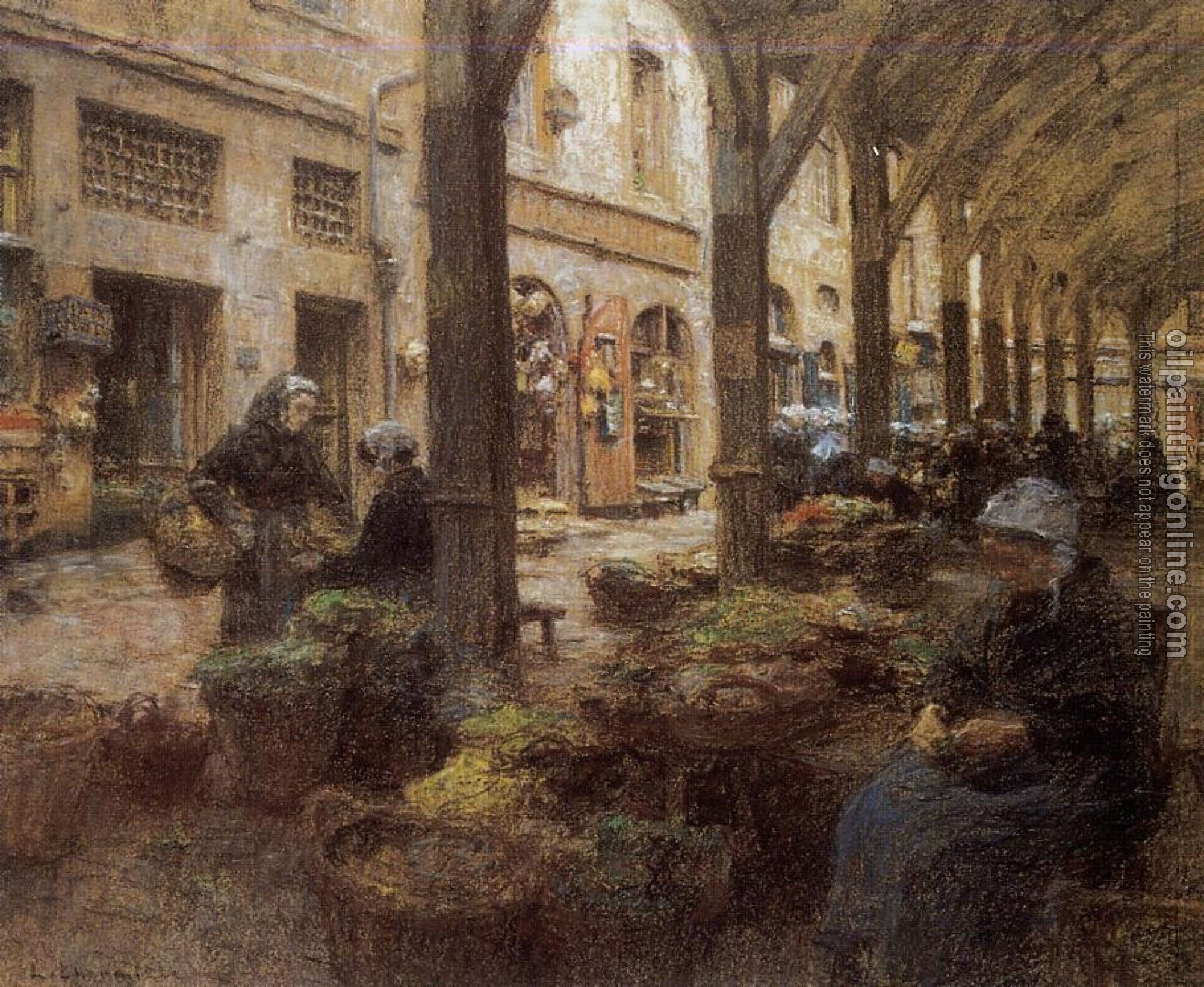 Lhermitte, Leon Augustin - The Covered Vegetable Market, St Malo